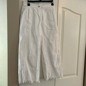 T Alexander Wang White Fringe Denim Pant